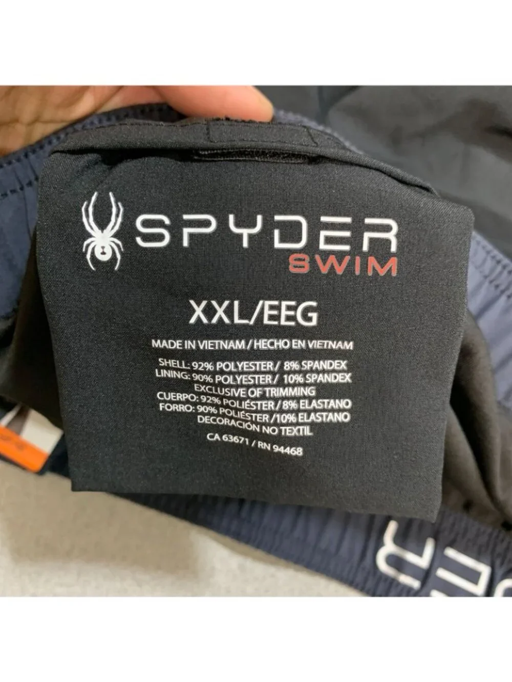 NWT Spyder Swim Shorts Men's XXL Black Quick-Dry UV Protection Lined